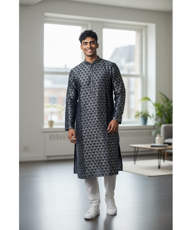 Men’s kurta pajama set : Jaquard cotton by Kurti Connection USA