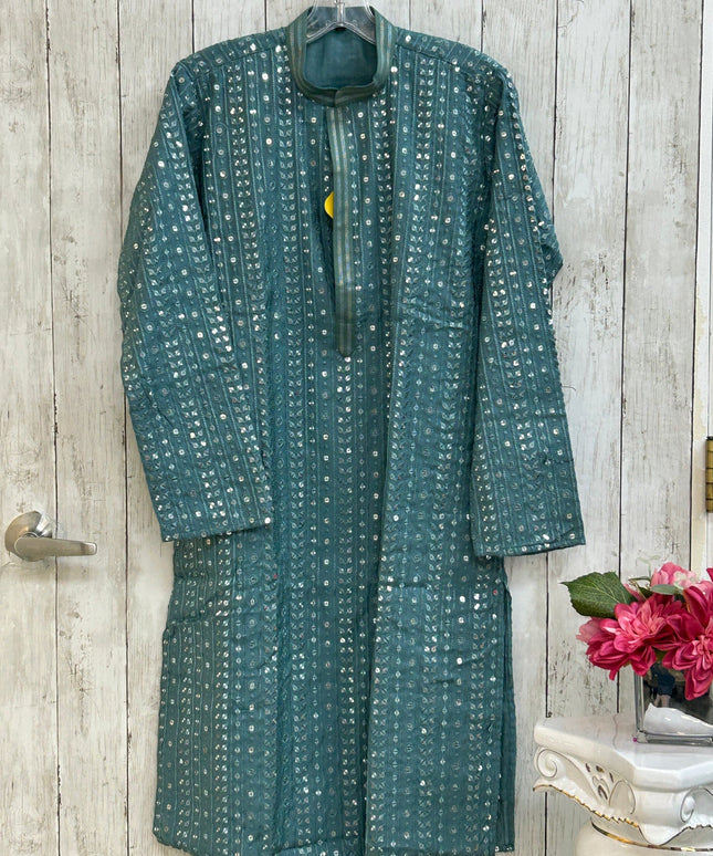Mirror work kurta pajama set for men by Kurti Connection USA