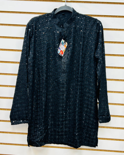 Black sequin kurta | short kurta