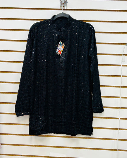 Black sequin kurta | short kurta