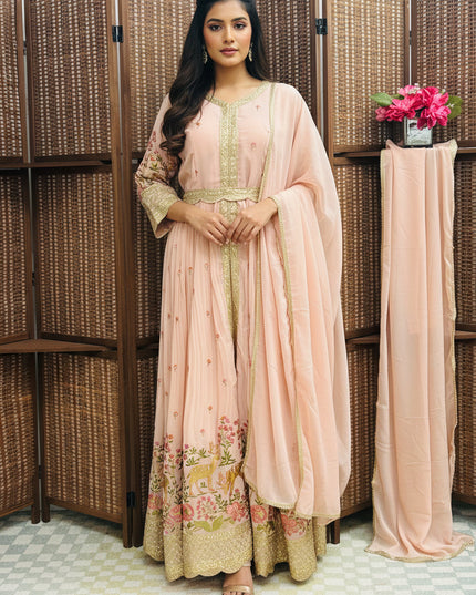 Party wear  long dress with Plazzo pant