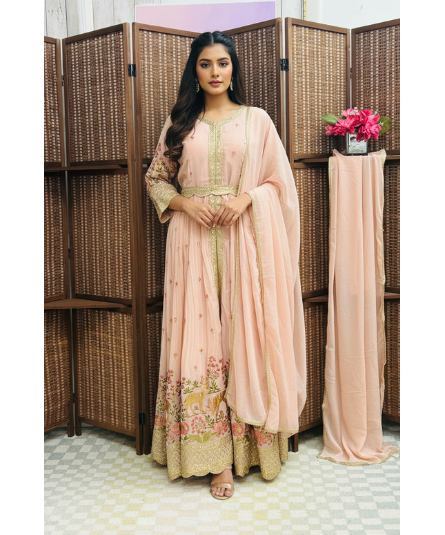 Party wear  long dress with Plazzo pant