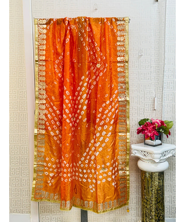 Gita Patti Bandhani dupatta by Kurti Connection USA