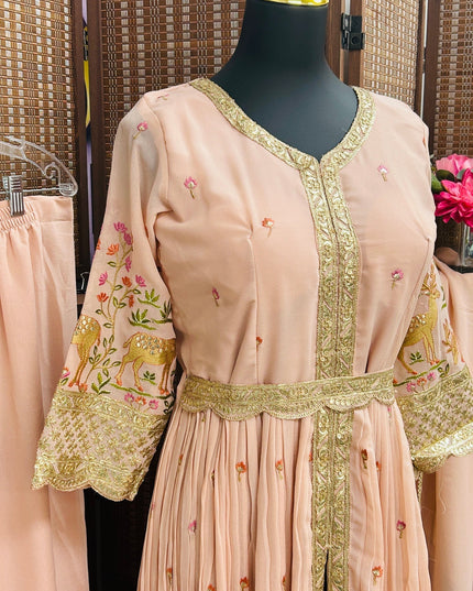 Party wear  long dress with Plazzo pant