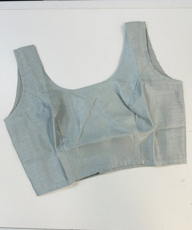 Light grey / silver grey blouse by Kurti Connection USA