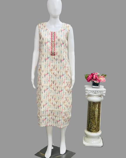 Chikankari printed Kurti