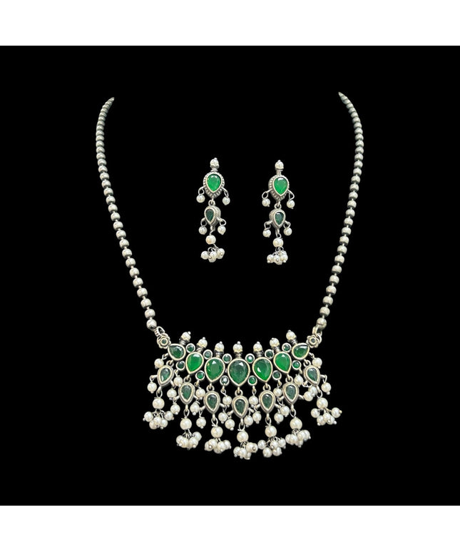 Oxidized necklace set by Kurti Connection USA
