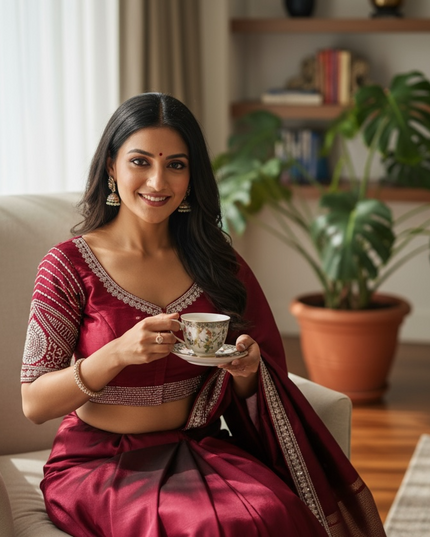 Satin silk blouses by Kurti Connection USA
