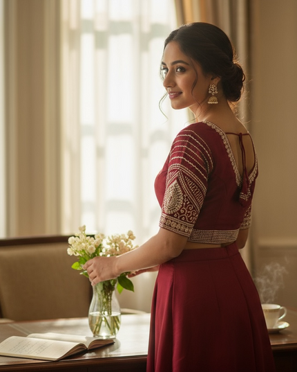 Satin silk blouses by Kurti Connection USA
