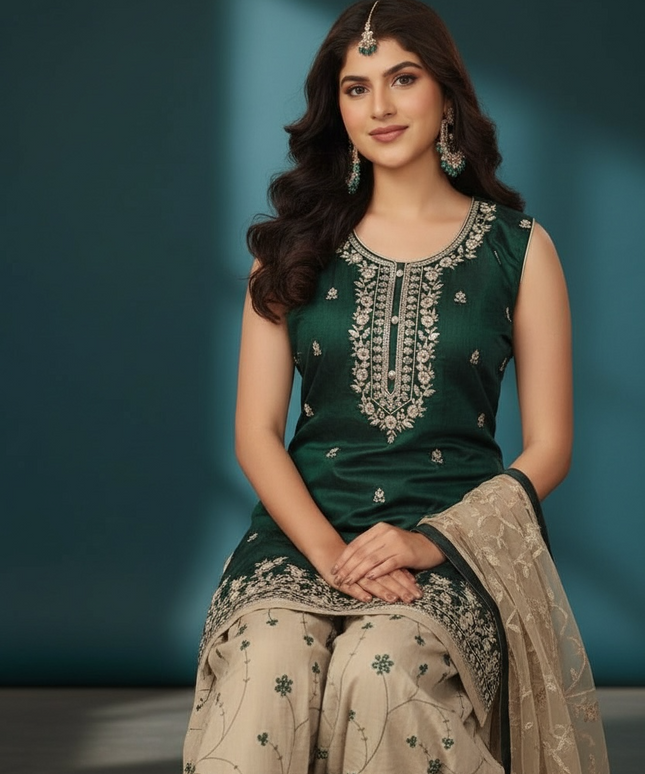 Cotton silk salwar suit by Kurti Connection USA