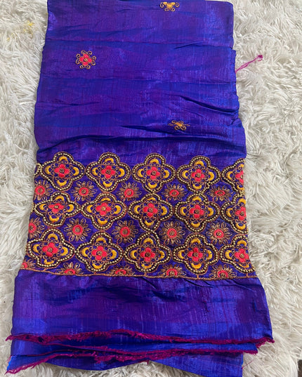 Blouse piece with embroidery work / cut piece 1 meter by Kurti Connection USA