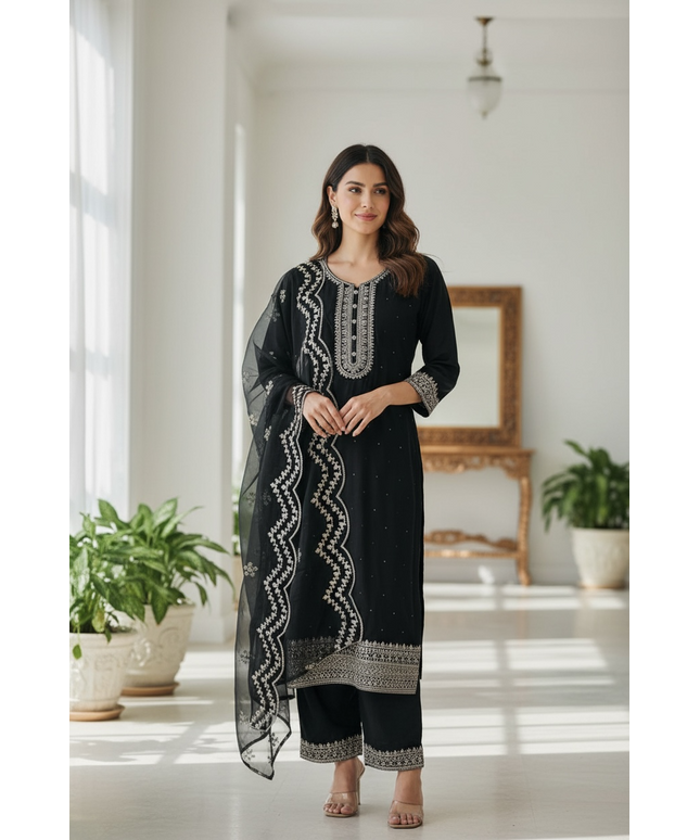Elegant modal silk Kurti set For Women Tunic By Kurti Connection USA by Kurti Connection USA