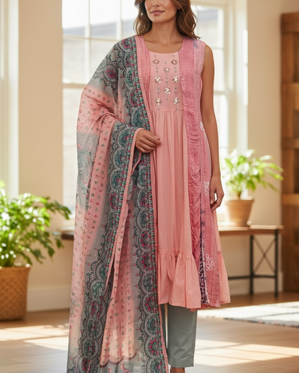 Mulmul cotton Kurti set : SALE by Kurti Connection USA