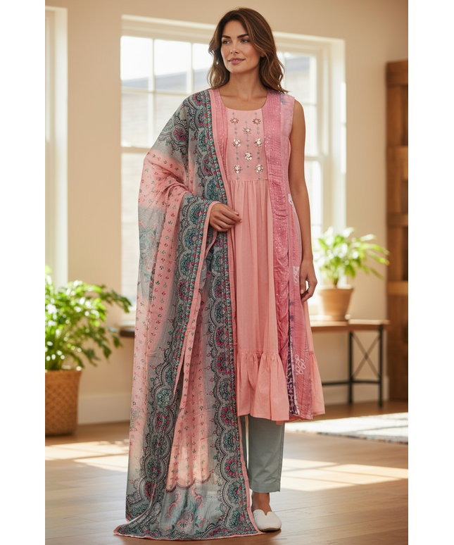 Mulmul cotton Kurti set : SALE by Kurti Connection USA
