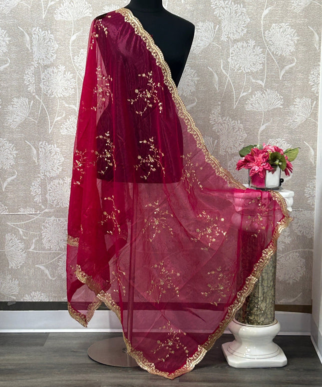 Heavy work dupatta by Kurti Connection USA