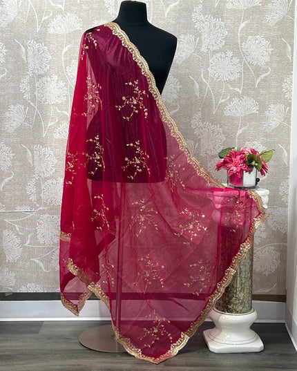 Heavy work dupatta by Kurti Connection USA