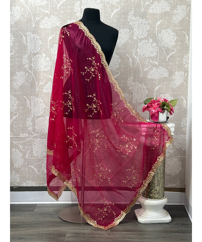 Heavy work dupatta by Kurti Connection USA