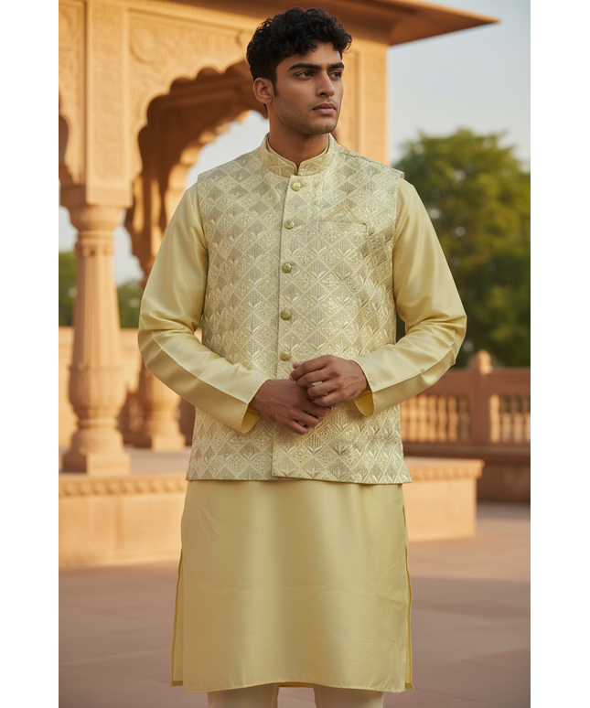 Silk kurta pajama set by Kurti Connection USA