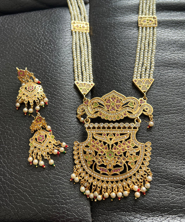 Jadau haar : long necklace by Kurti Connection USA