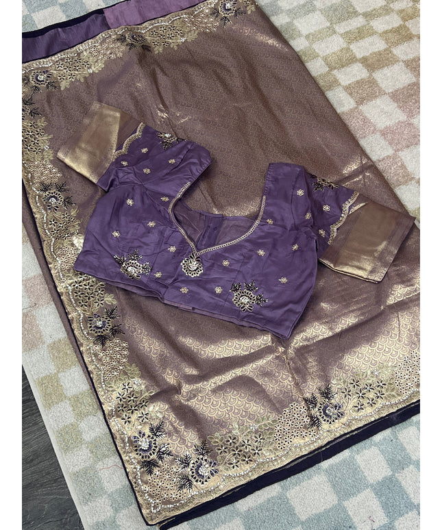 Banarasi tissue silk saree by Kurti Connection USA