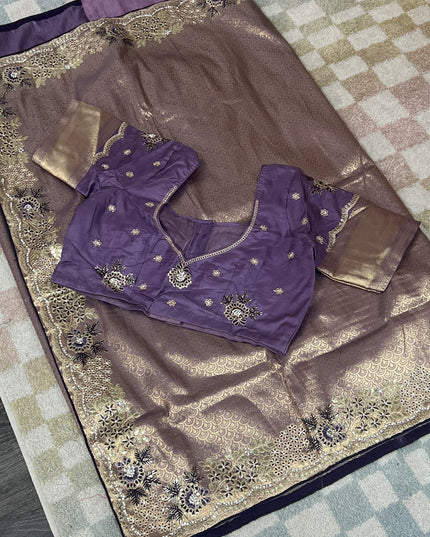 Banarasi tissue silk saree by Kurti Connection USA