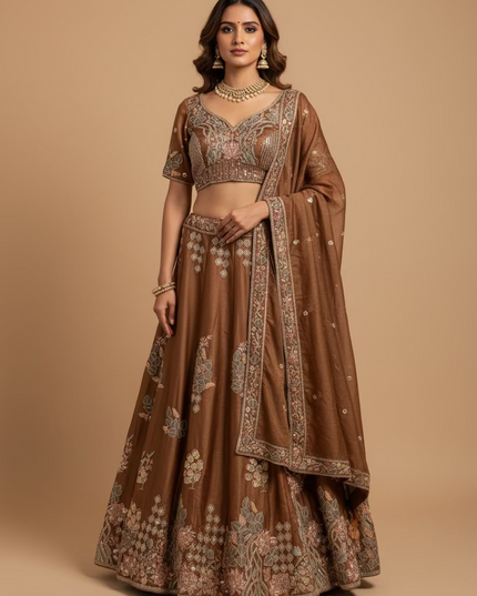 Silk Lehenga choli set by Kurti Connection USA