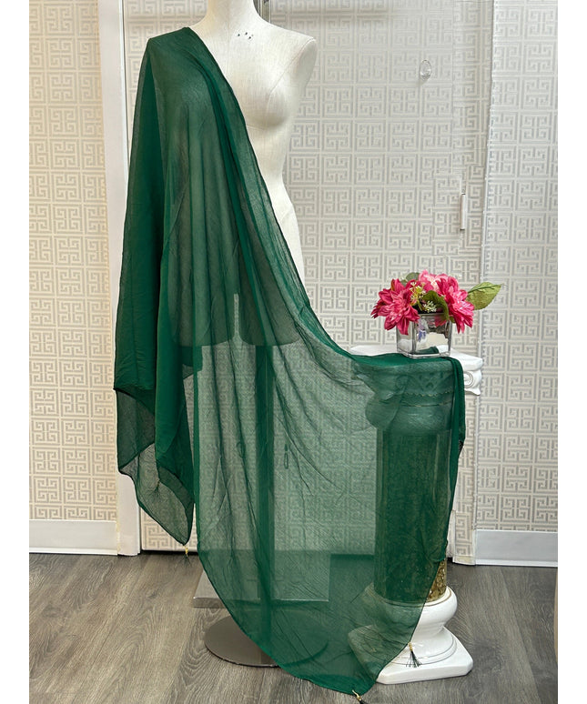Green chiffon dupatta by Kurti Connection USA