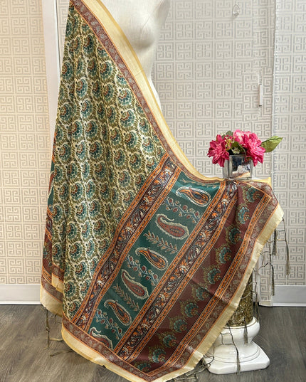 Silk dupatta : digital print by Kurti Connection USA