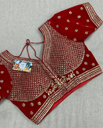 Velvet Blouse : red by Kurti Connection USA
