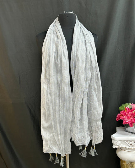 Silver tissue dupatta by Kurti Connection USA