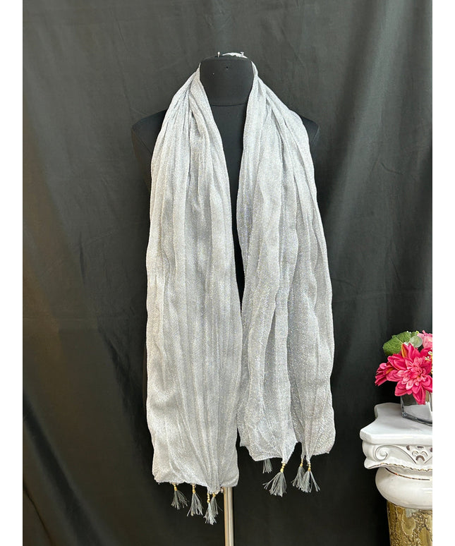 Silver tissue dupatta by Kurti Connection USA