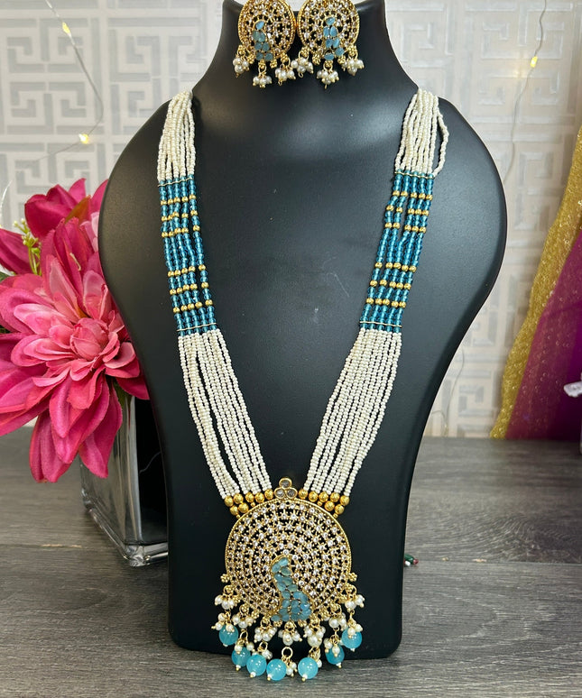 Light blue necklace set by Kurti Connection USA