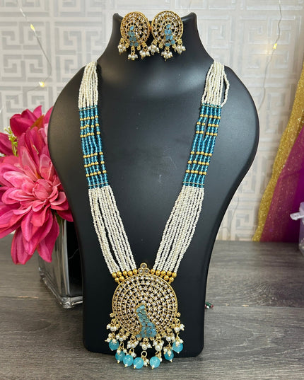 Light blue necklace set by Kurti Connection USA
