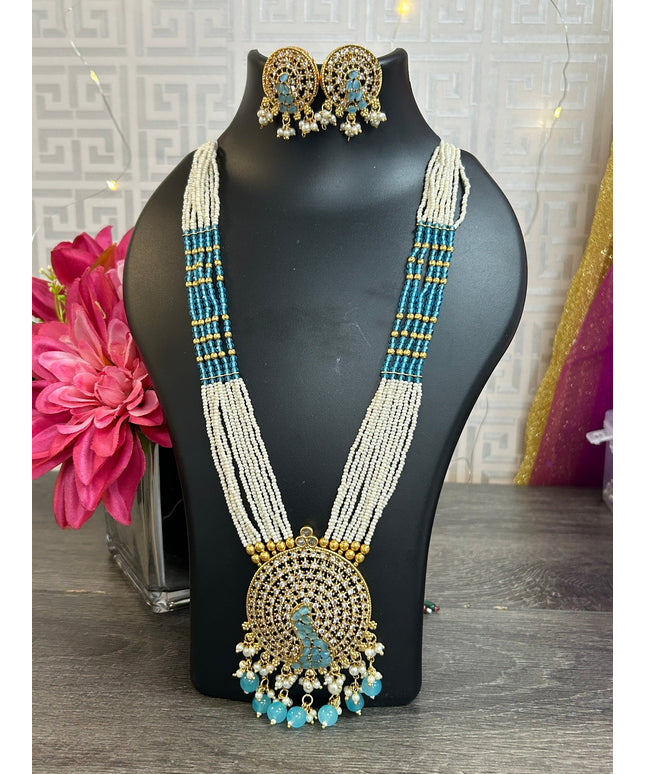 Light blue necklace set by Kurti Connection USA