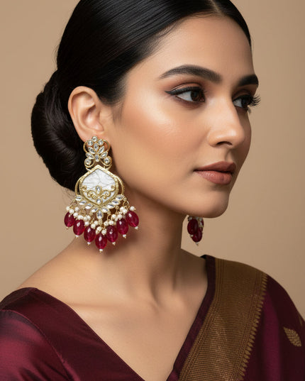 Mother of Pearl earrings by Kurti Connection USA