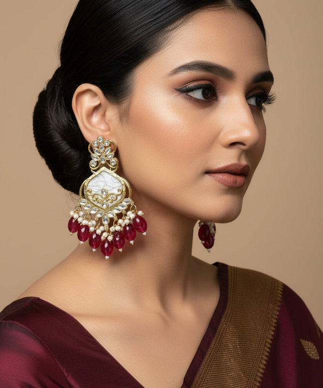 Mother of Pearl earrings by Kurti Connection USA