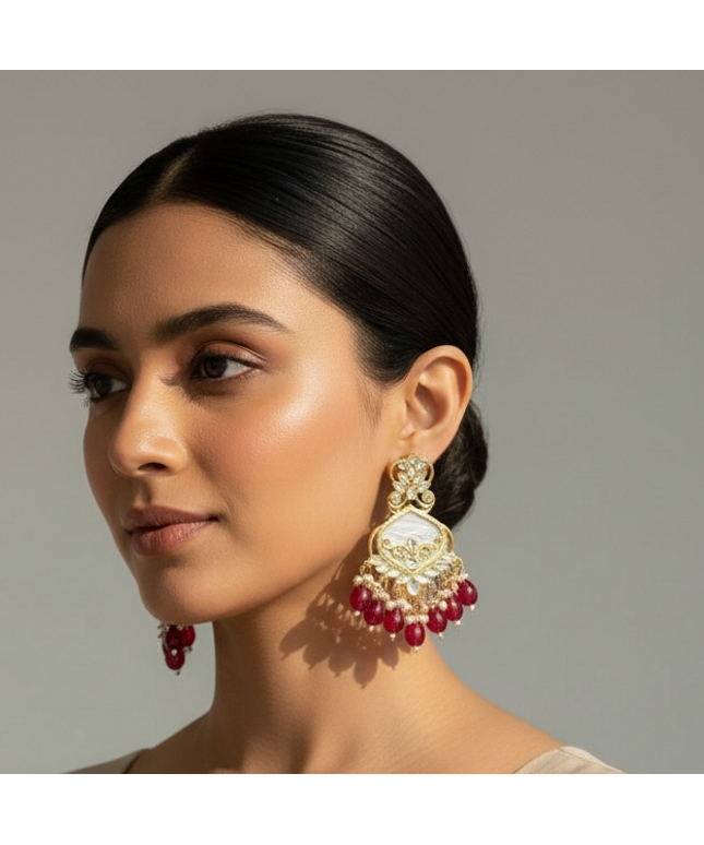 Mother of Pearl earrings by Kurti Connection USA