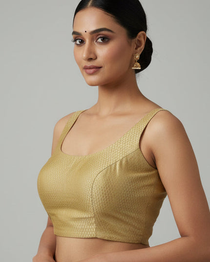 Gold blouse : readymade blouse by Kurti Connection USA