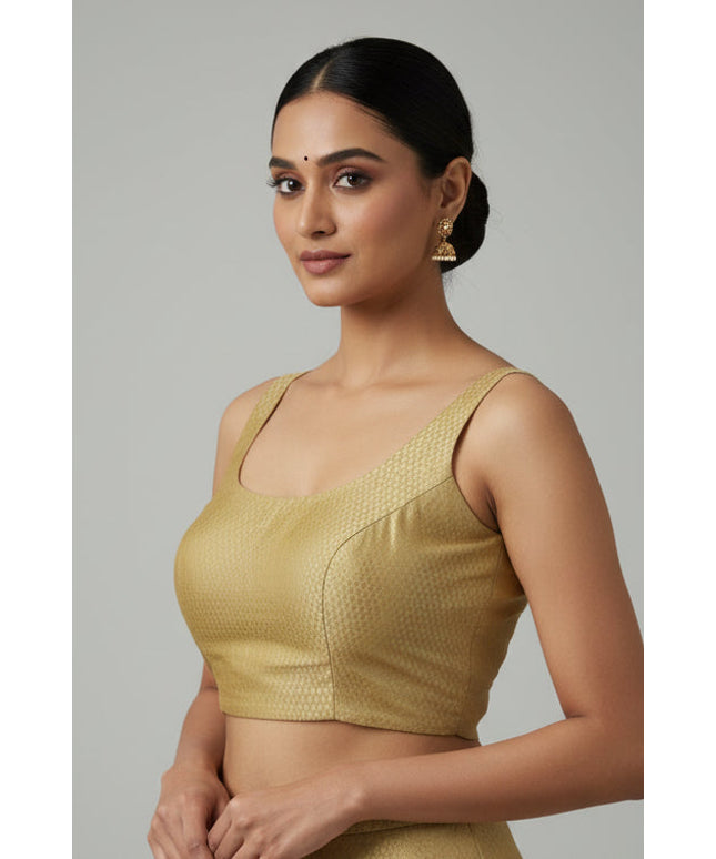 Gold blouse : readymade blouse by Kurti Connection USA