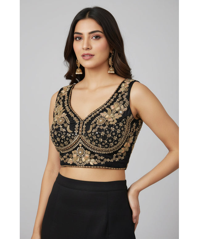 Heavy work blouse : readymade blouse / sleeves available by Kurti Connection USA