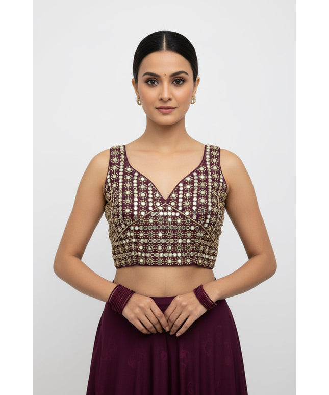 Mirror work blouse by Kurti Connection USA