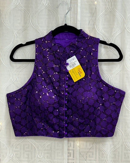 Purple Halter neck blouse by Kurti Connection USA