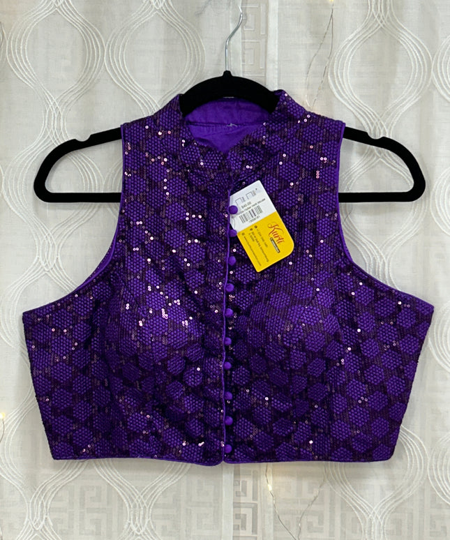 Purple Halter neck blouse by Kurti Connection USA