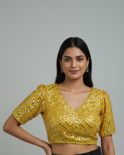Sequin work blouse by Kurti Connection USA