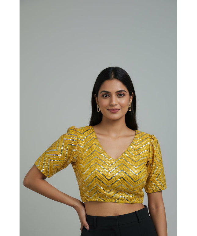 Sequin work blouse by Kurti Connection USA