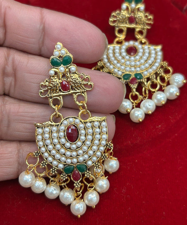 Pearl earrings by Kurti Connection USA