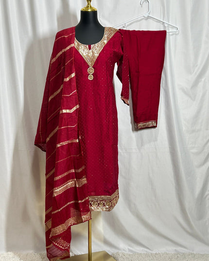 Silk party wear suit by Kurti Connection USA
