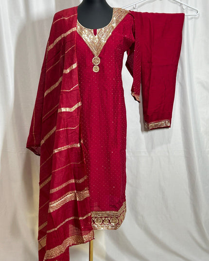 Silk party wear suit by Kurti Connection USA
