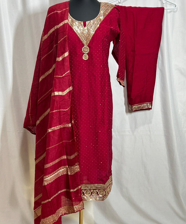 Silk party wear suit by Kurti Connection USA