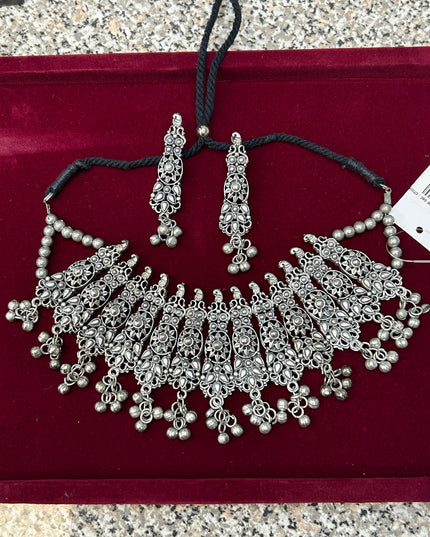 Oxidized necklace set by Kurti Connection USA